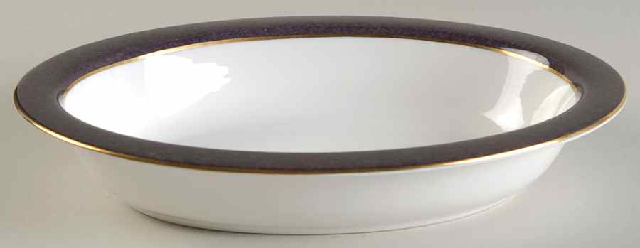 Sutton Aubergine (Dark Purple) 9" Oval Vegetable Bowl by Spode-1