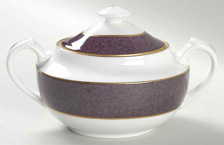 Sutton Aubergine (Dark Purple) Sugar Bowl & Lid by Spode-1
