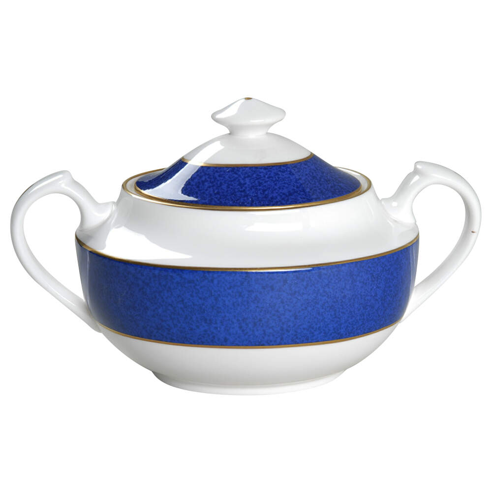 Sutton Georgian Blue Sugar Bowl & Lid by Spode-1