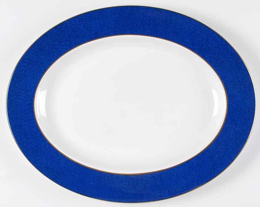 Sutton Georgian Blue 15" Oval Serving Platter by Spode-1