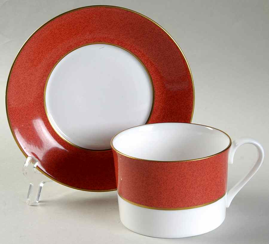 Sutton Terra Cotta Flat Cup & Saucer Set by Spode-1