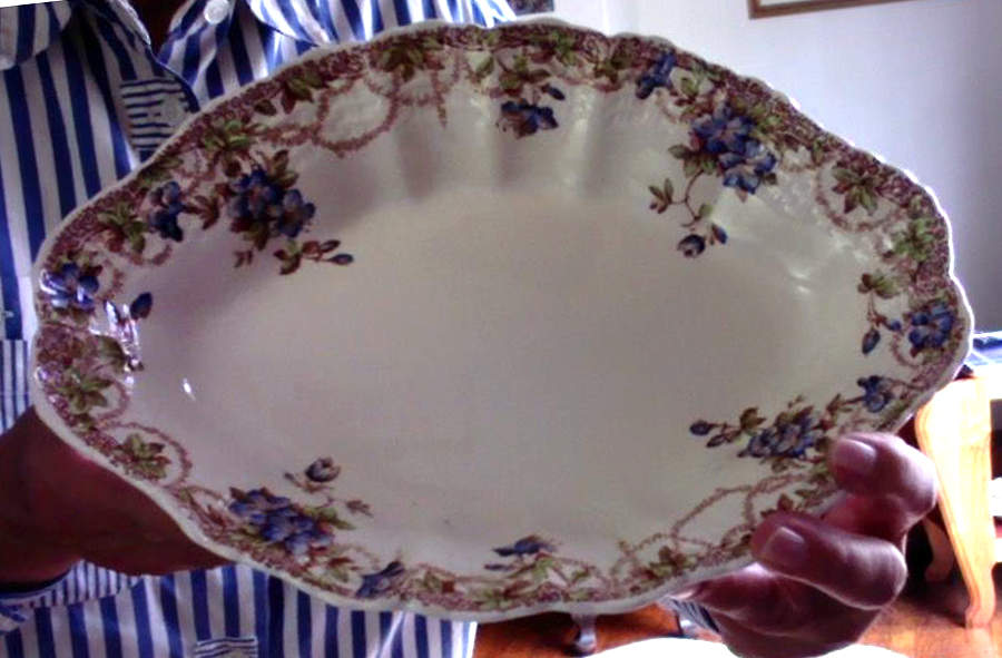 Sydney Blue 10" Oval Vegetable Bowl by Spode-1