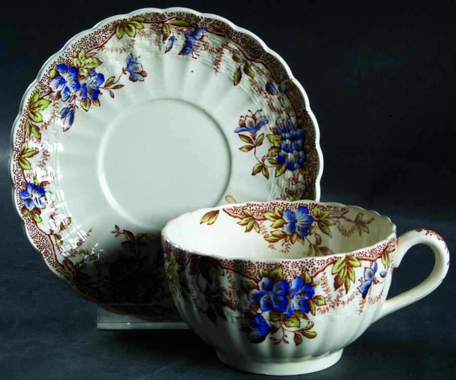 Sydney Blue Flat Cup & Saucer Set by Spode-1