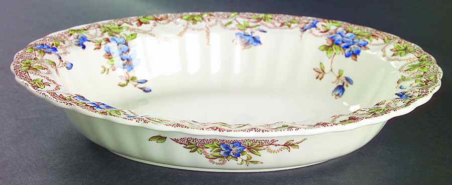 Sydney Blue 10" Oval Vegetable Bowl by Spode-1