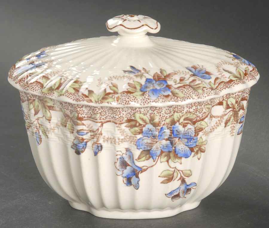 Sydney Blue Sugar Bowl & Lid by Spode-1