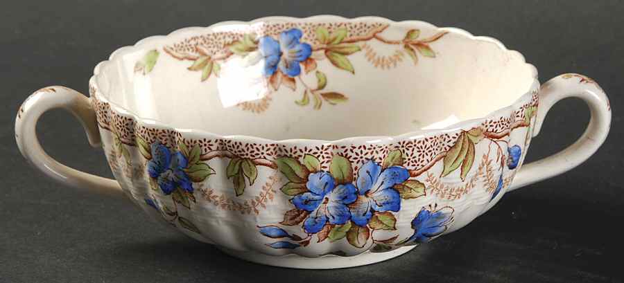 Sydney Blue Flat Cream Soup Bowl by Spode-1