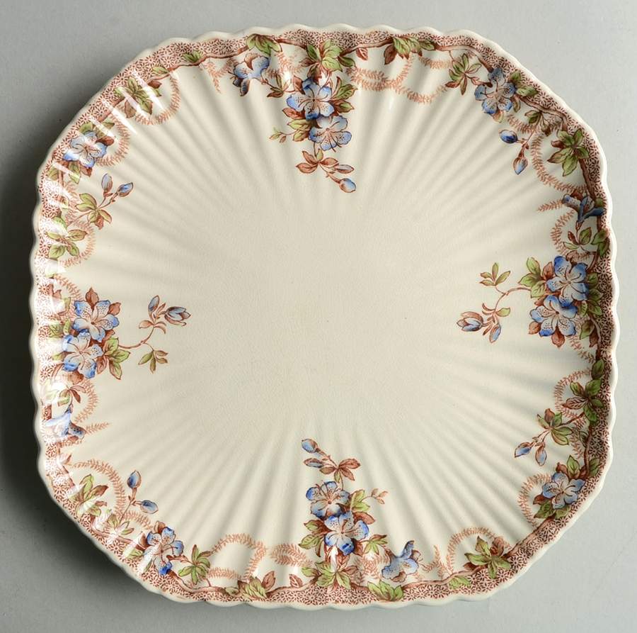 Sydney Blue Square Luncheon Plate by Spode-1