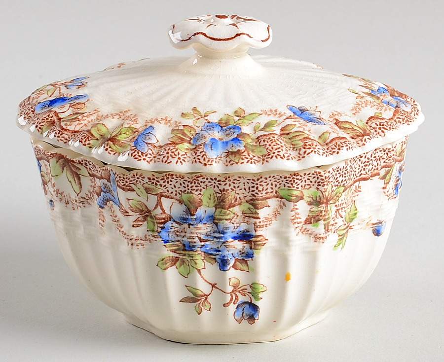 Sydney Blue Mini Sugar Bowl & Lid by Spode-1