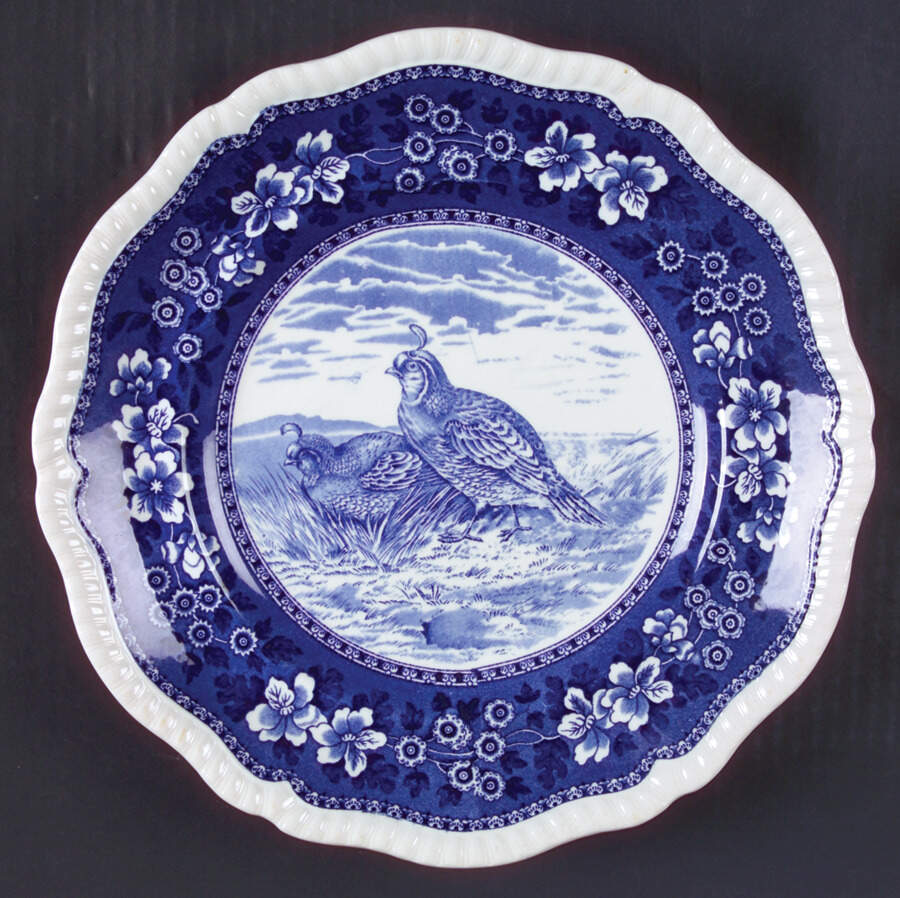 Tower Blue (Game Bird In Center) Dinner Plate by Spode-1
