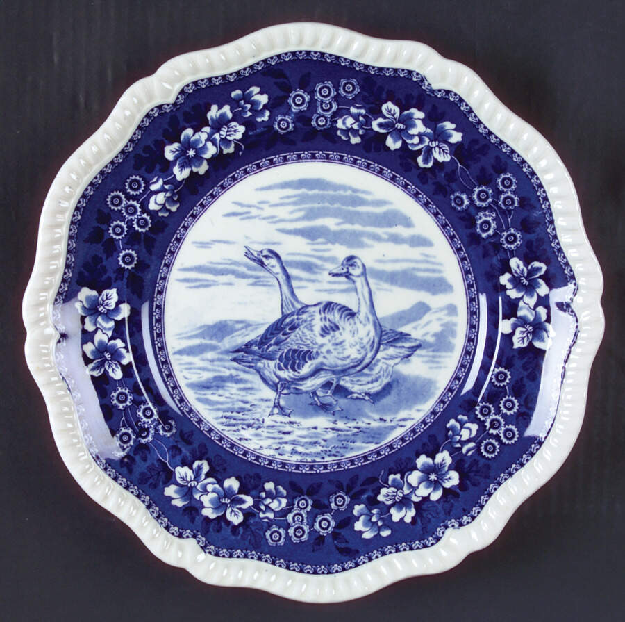 Tower Blue (Game Bird In Center) Dinner Plate by Spode-1