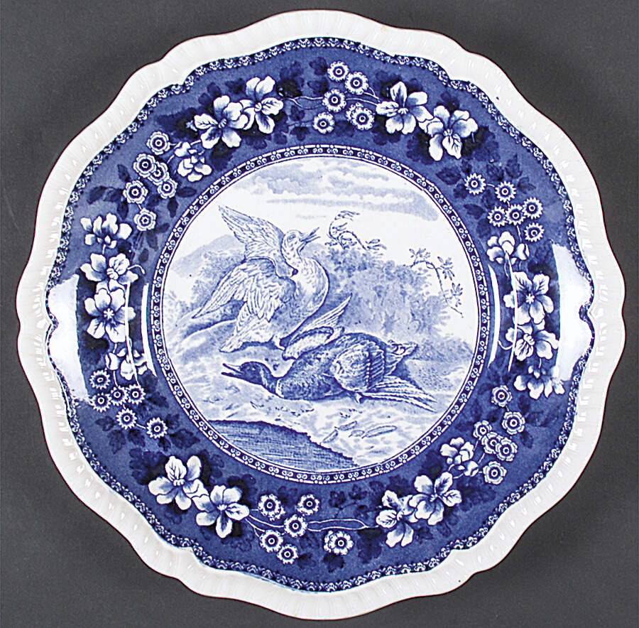 Tower Blue (Game Bird In Center) Dinner Plate by Spode-1