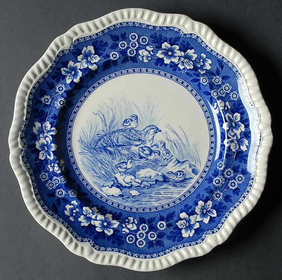 Tower Blue (Game Bird In Center) Dinner Plate by Spode-1