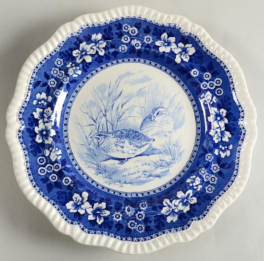 Tower Blue (Game Bird In Center) Dinner Plate by Spode-1