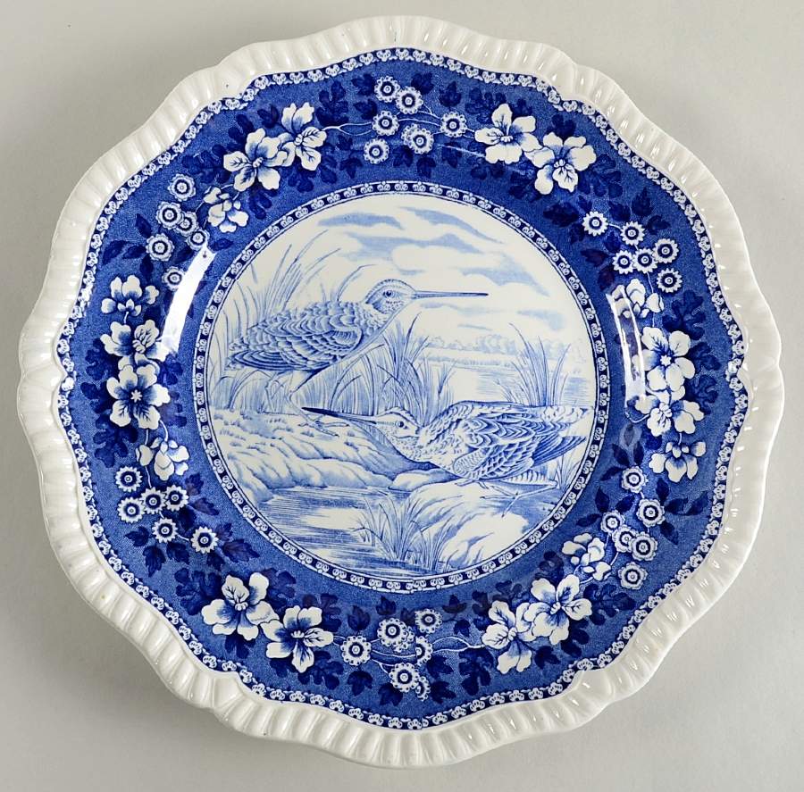 Tower Blue (Game Bird In Center) Dinner Plate by Spode-1