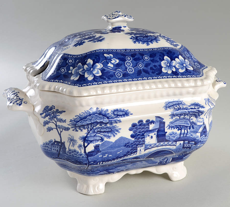 Tower Blue (Newer Backstamp) Tureen & Lid by Spode-1