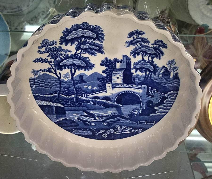 Tower Blue (Newer Backstamp) 9" Quiche by Spode-1