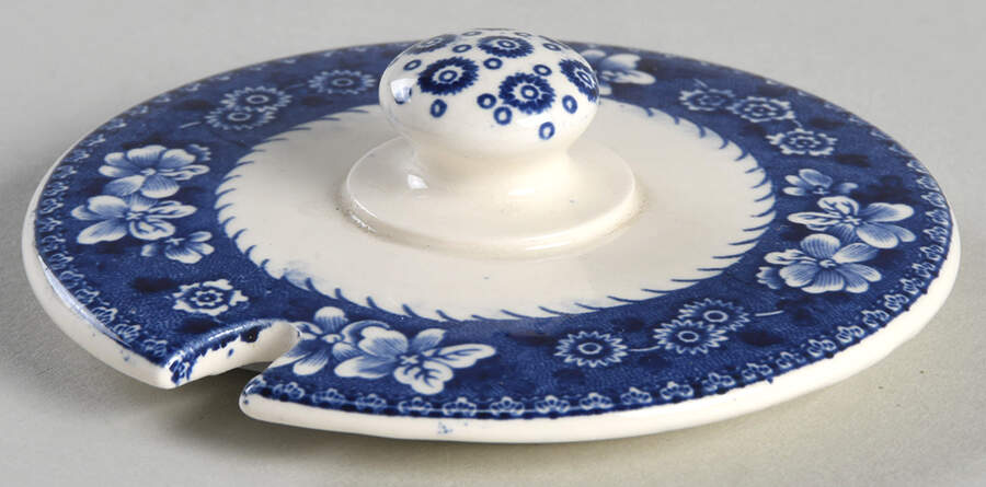 Tower Blue (Newer Backstamp) Lid for Jam/Jelly by Spode-1