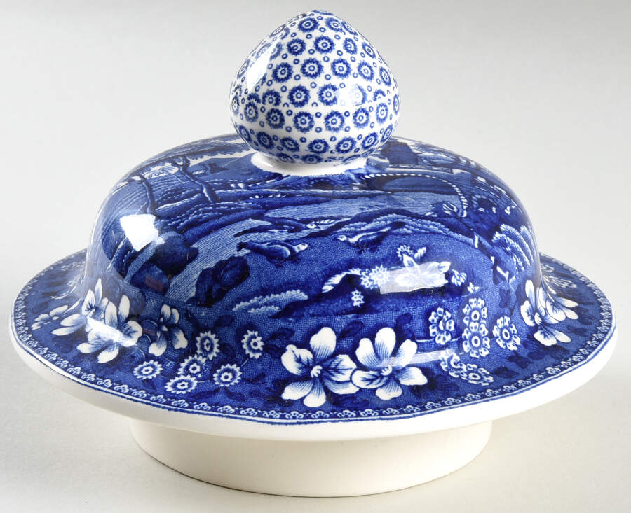 Tower Blue (Newer Backstamp) Lid for Large Ginger Jar by Spode-1