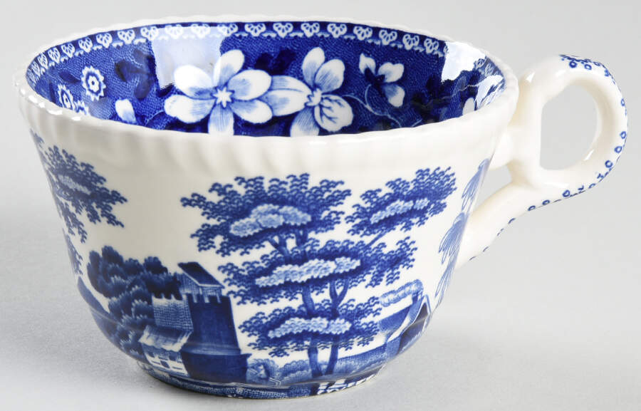 Tower Blue (Newer Backstamp) Flat Cup by Spode-1