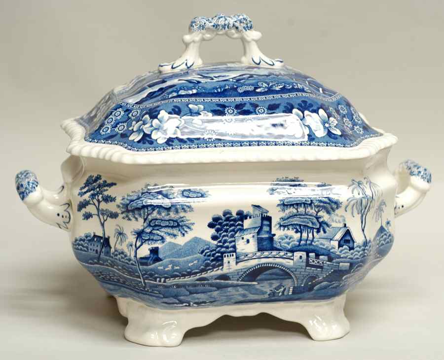 Tower Blue (Newer Backstamp) Tureen &  Lid by Spode-1
