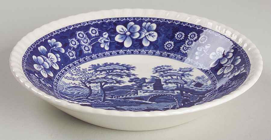 Tower Blue (Newer Backstamp) Fruit/Dessert (Sauce) Bowl by Spode-1