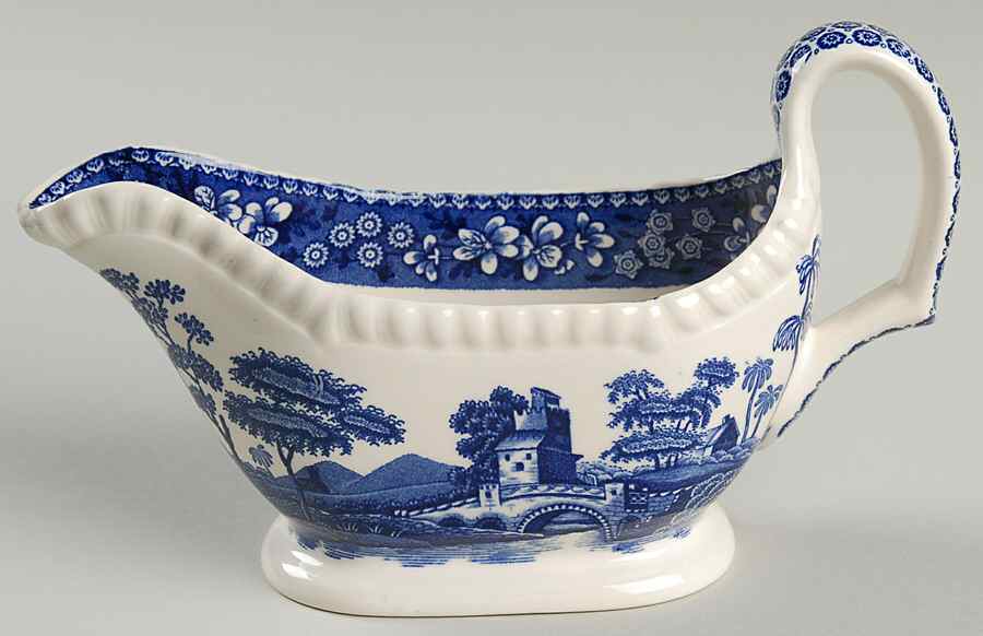 Tower Blue (Newer Backstamp) Gravy Boat by Spode-1