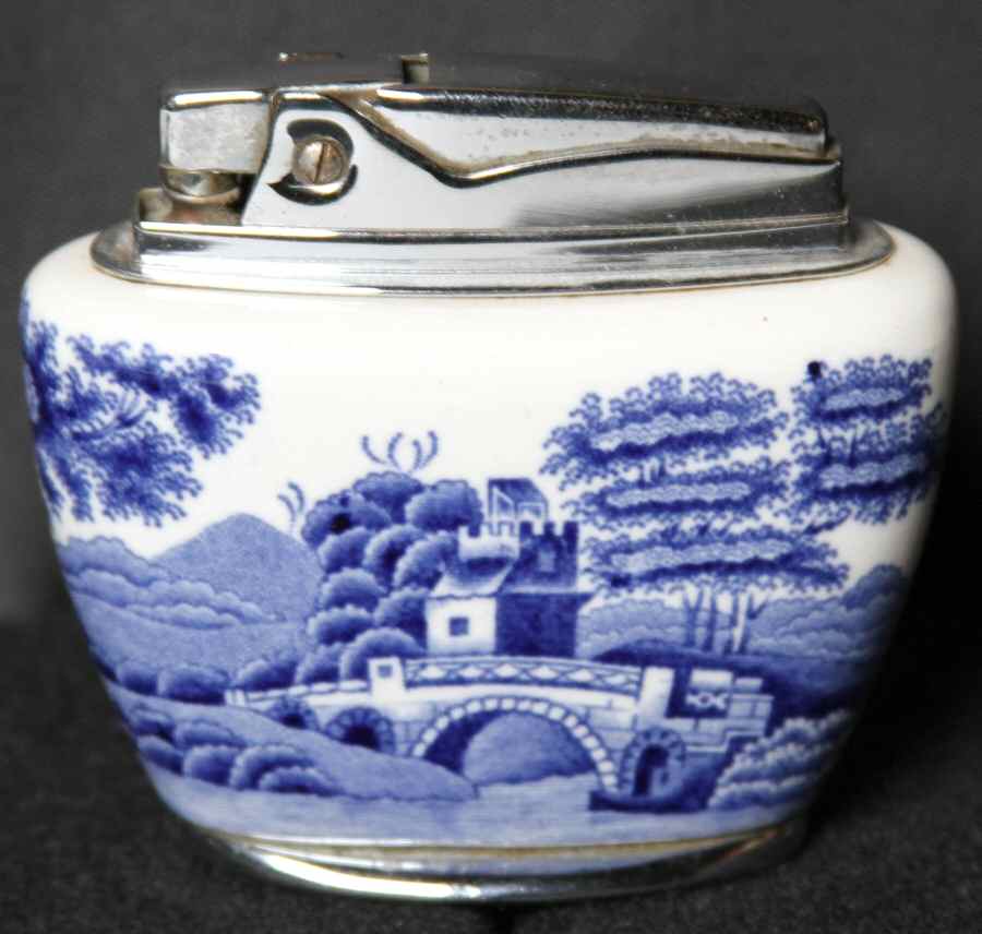 Tower Blue (Newer Backstamp) Cigarette Lighter by Spode-1