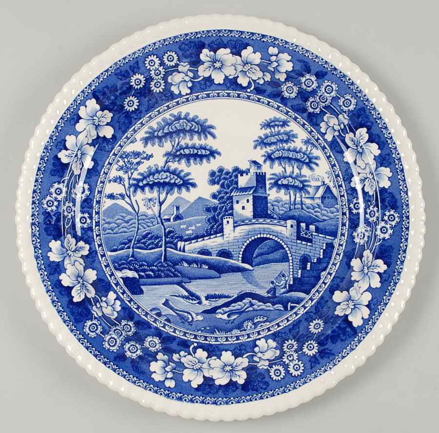 Tower Blue (Newer Backstamp) 12" Chop Plate (Round Platter) by Spode-1