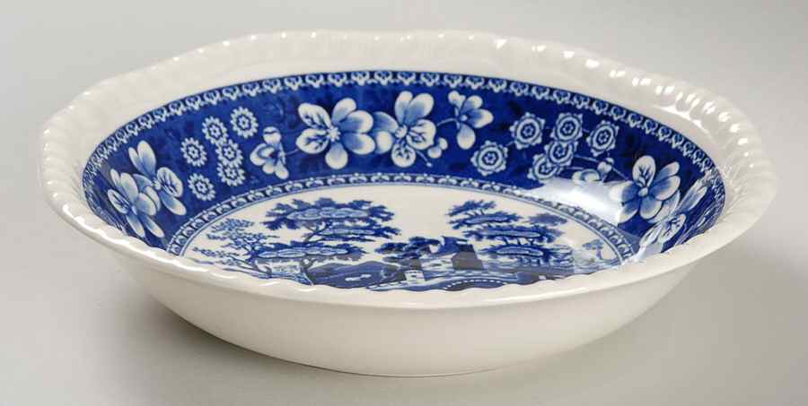 Tower Blue (Newer Backstamp) Coupe Cereal Bowl by Spode-1