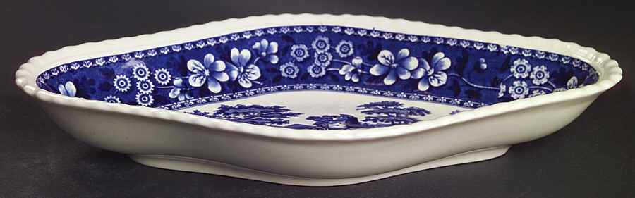 Tower Blue (Newer Backstamp) Pickle Dish by Spode-1