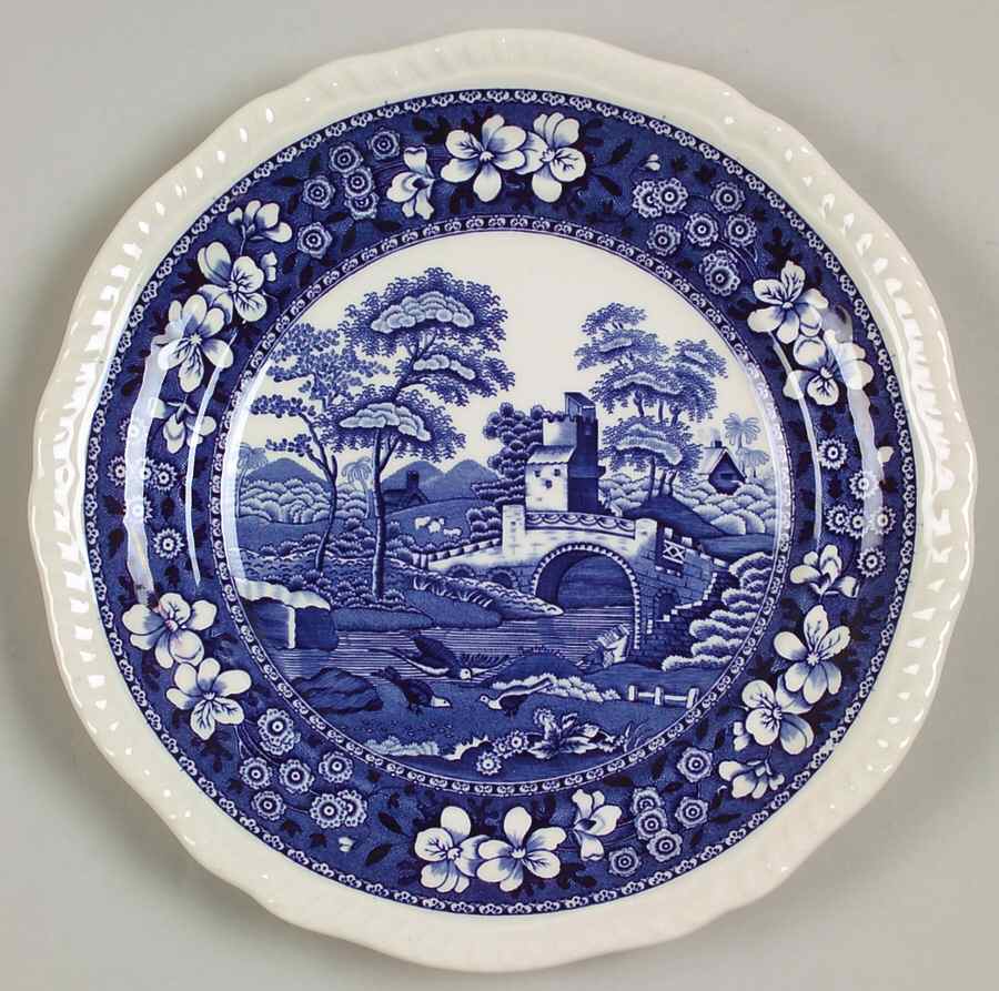Tower Blue (Newer Backstamp) Salad Plate by Spode-1