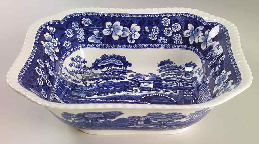 Tower Blue (Newer Backstamp) 9" Square Vegetable Bowl by Spode-1