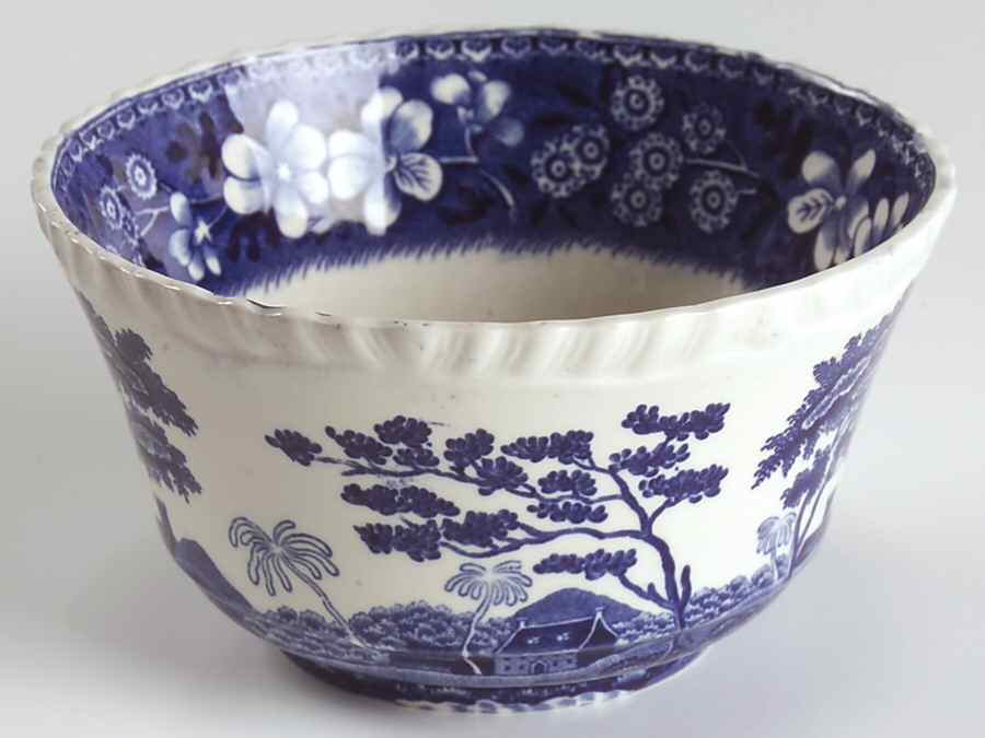 Tower Blue (Newer Backstamp) Cranberry Bowl by Spode-1
