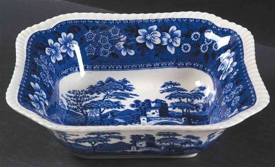 Tower Blue (Newer Backstamp) 8" Square Vegetable Bowl by Spode-1