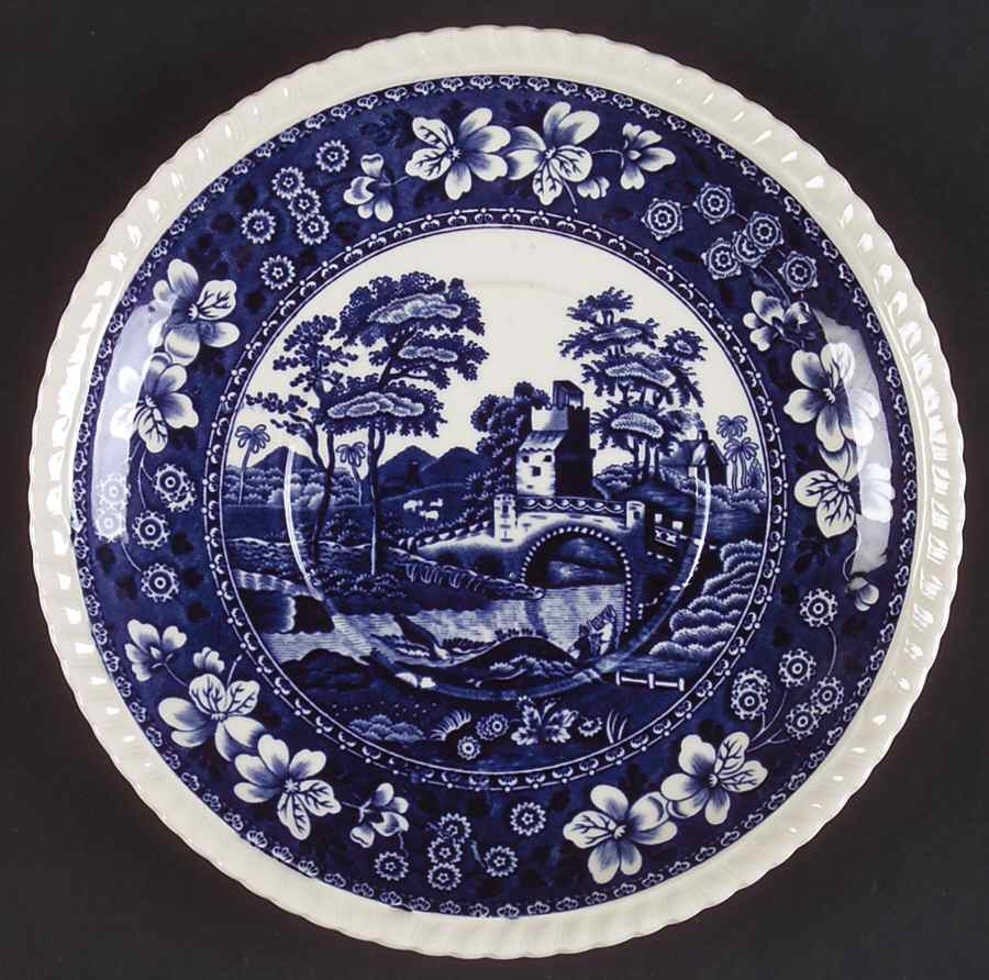 Tower Blue (Newer Backstamp) Saucer for Cream Soup Bowl by Spode-1