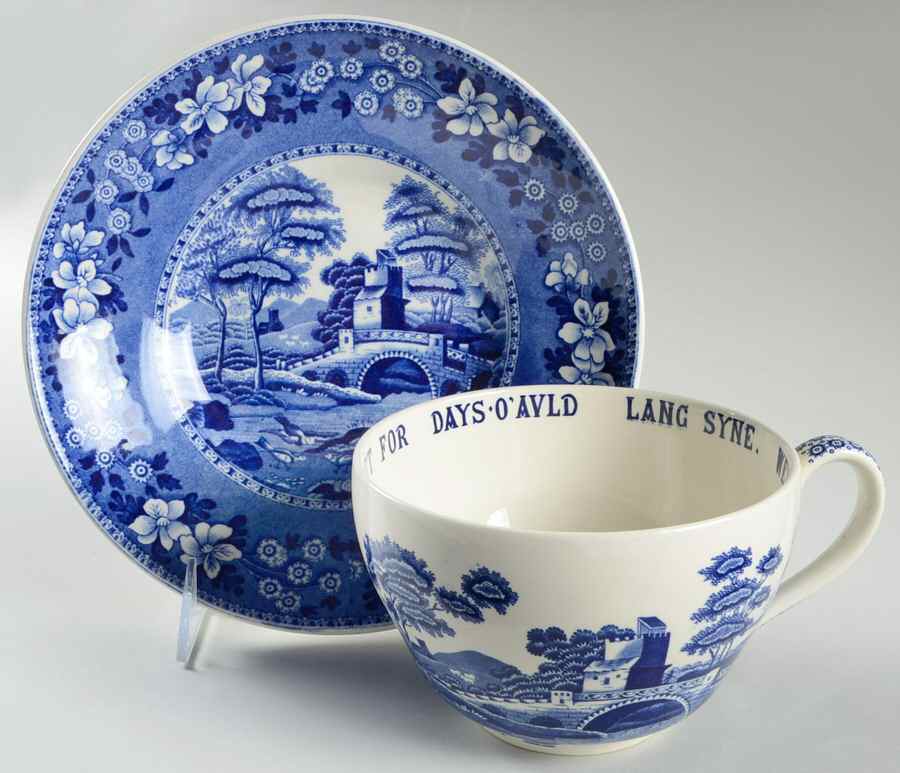 Tower Blue (Newer Backstamp) Joke Cup & Saucer Set by Spode-1