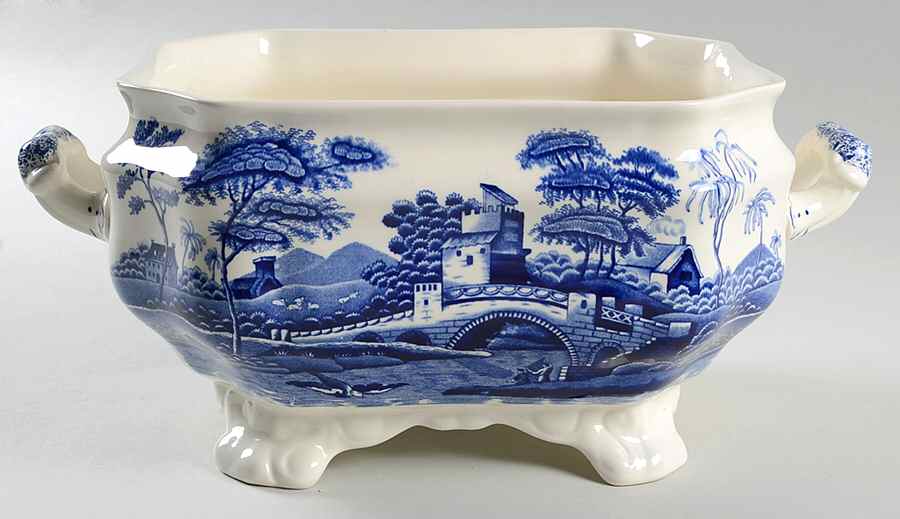 Tower Blue (Newer Backstamp) Tureen No Lid by Spode-1