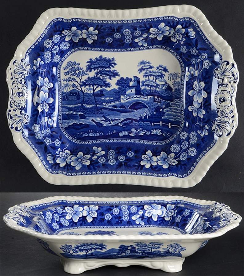 Tower Blue (Newer Backstamp) Rectangular Vegetable No Lid by Spode-1