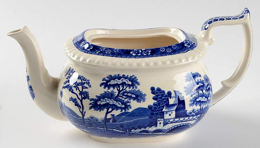 Tower Blue (Newer Backstamp) Teapot No Lid by Spode-1
