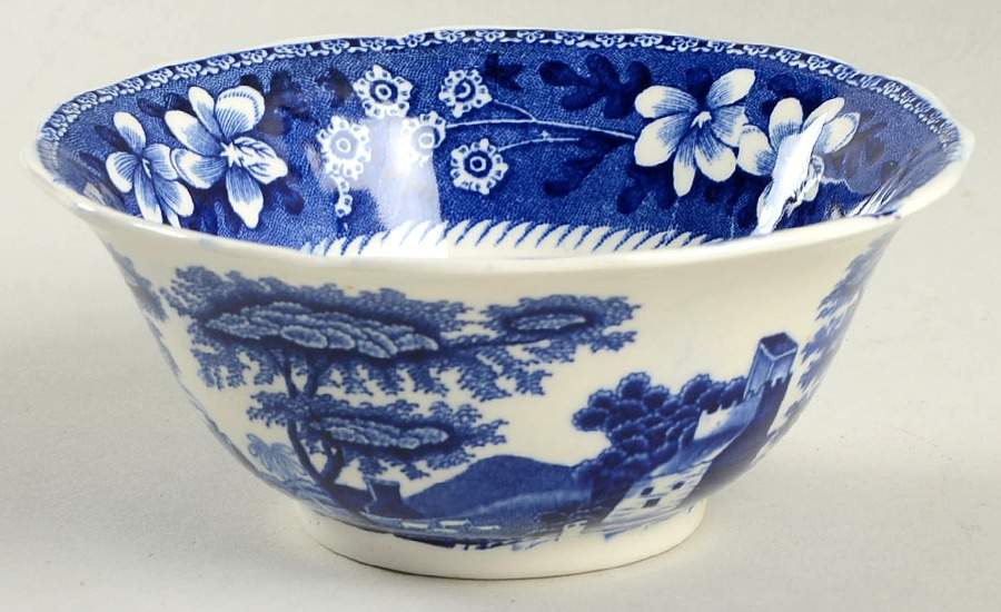 Tower Blue (No #, Older, Gadroon) Cranberry Bowl by Spode-1