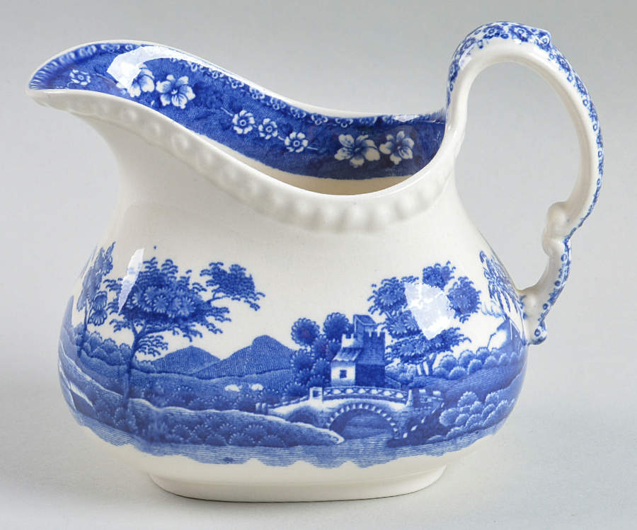 Tower Blue (No #, Older, Gadroon) Creamer by Spode-1