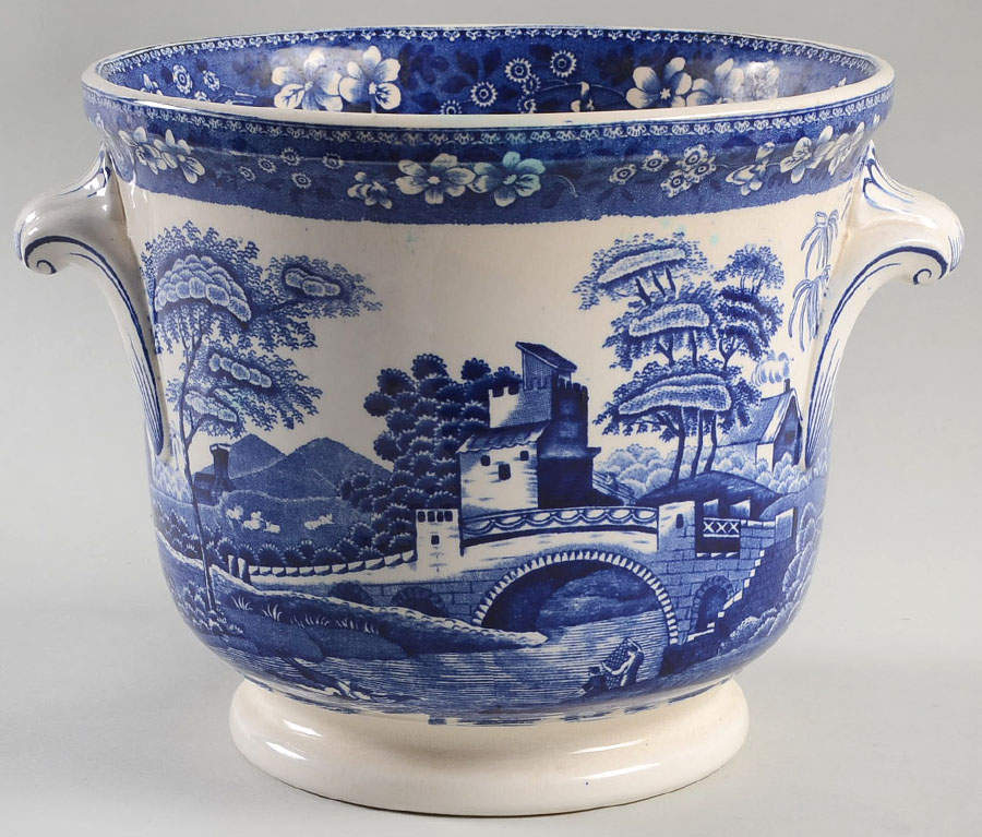Tower Blue (No #, Older, Gadroon) 6" Cachepot by Spode-1