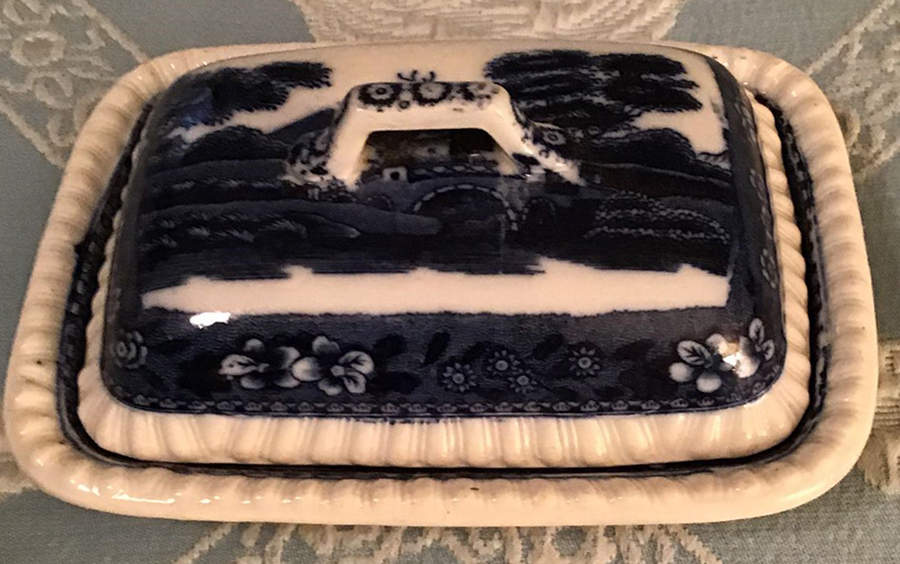 Tower Blue (No #, Older, Gadroon) Lid for 3 Pc Soap Dish by Spode-1