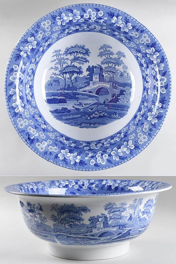Tower Blue (No #, Older, Gadroon) Wash Bowl by Spode-1