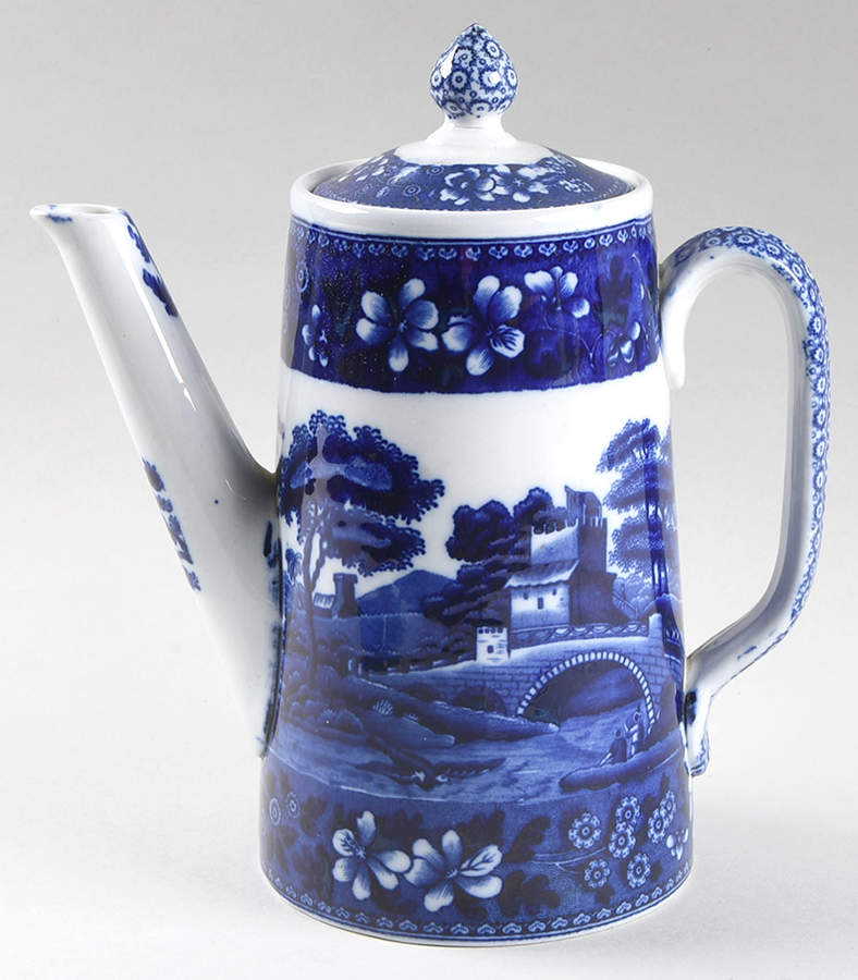 Tower Blue (No #, Older, Gadroon) Coffee Pot & Lid by Spode-1