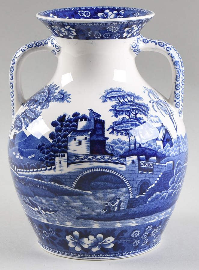 Tower Blue (No #, Older, Gadroon) Grecian Vase by Spode-1