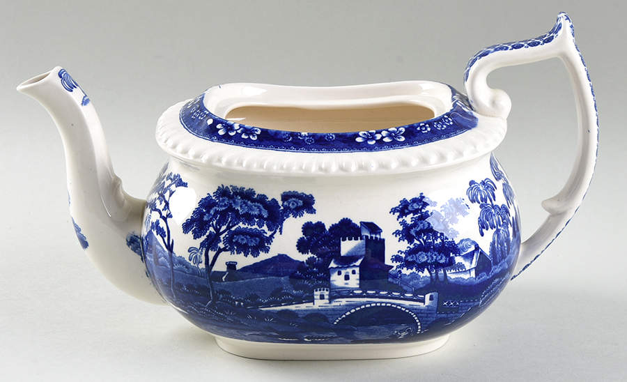 Tower Blue (No #, Older, Gadroon) Teapot No Lid by Spode-1