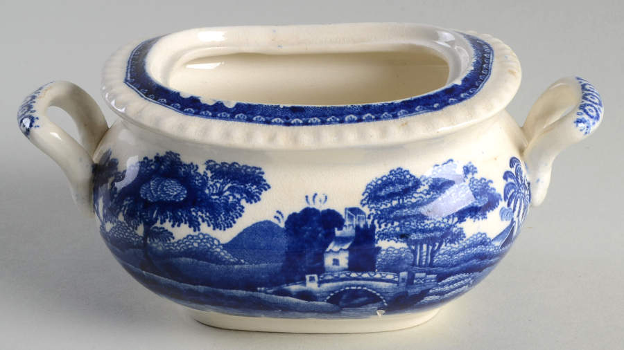 Tower Blue (No #, Older, Gadroon) Sugar Bowl No Lid by Spode-1
