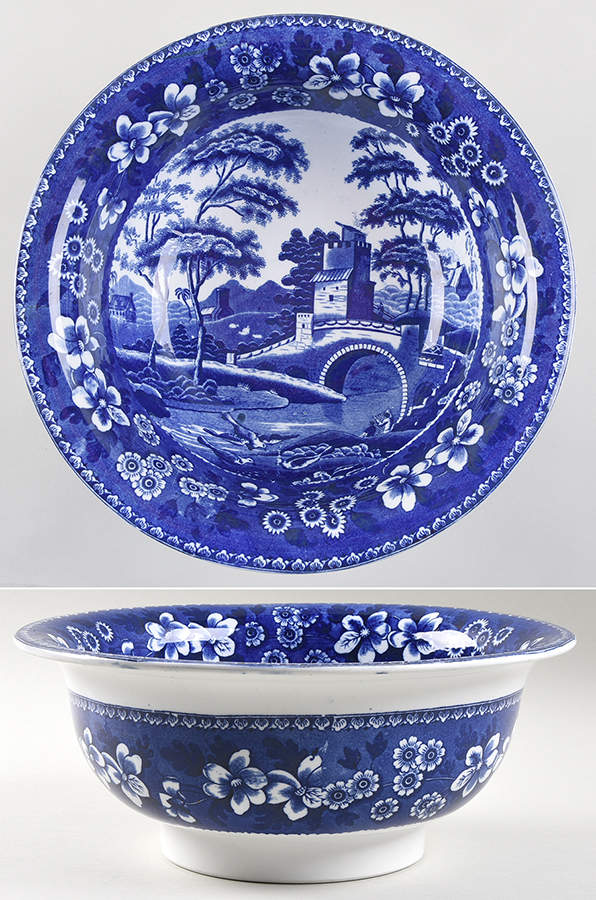 Tower Blue (No #, Older, Gadroon) Large Fruit Bowl by Spode-1