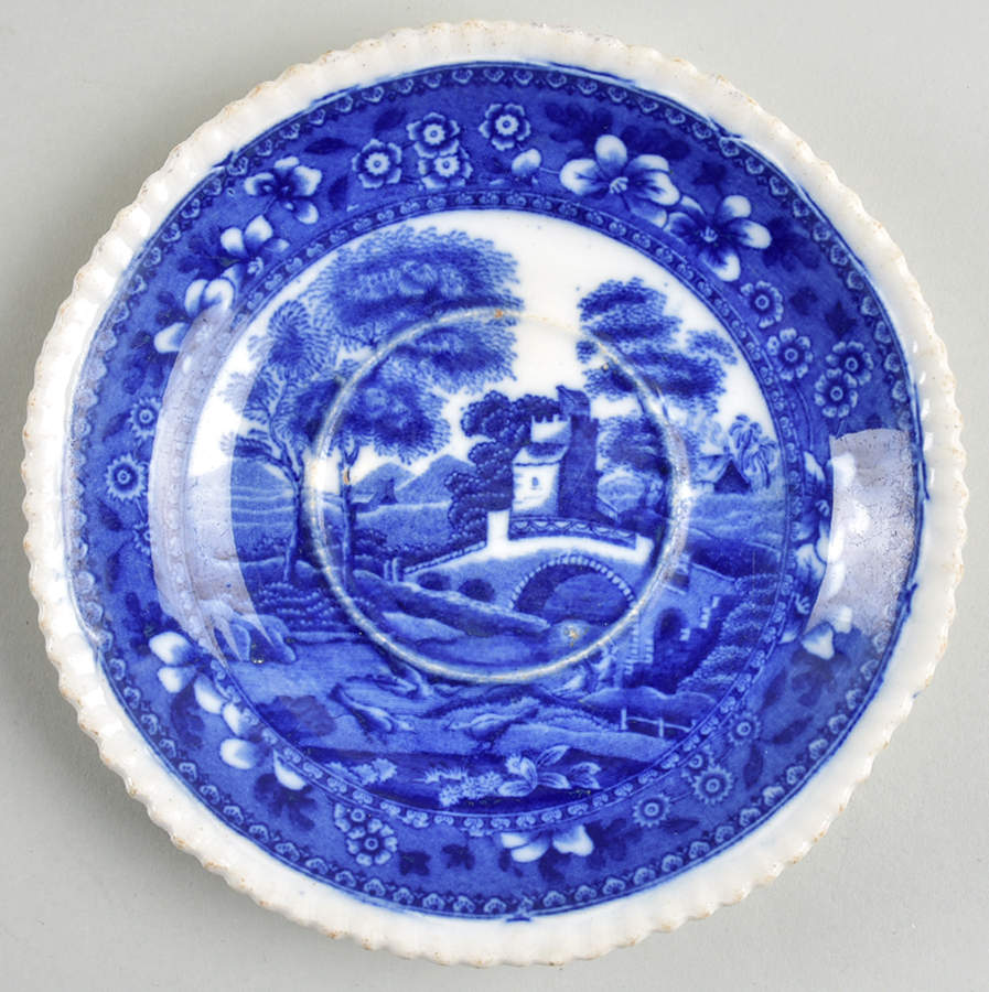 Tower Blue (No #, Older, Gadroon) Saucer for Oversized Cup by Spode-1